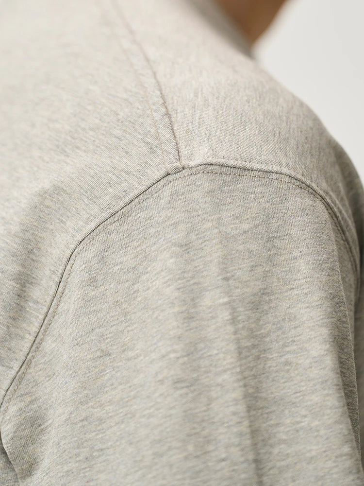 Men's Short Length Oversize 280gsm Sorona Fabric Logo Embroidery Long Sleeve T-shirt
