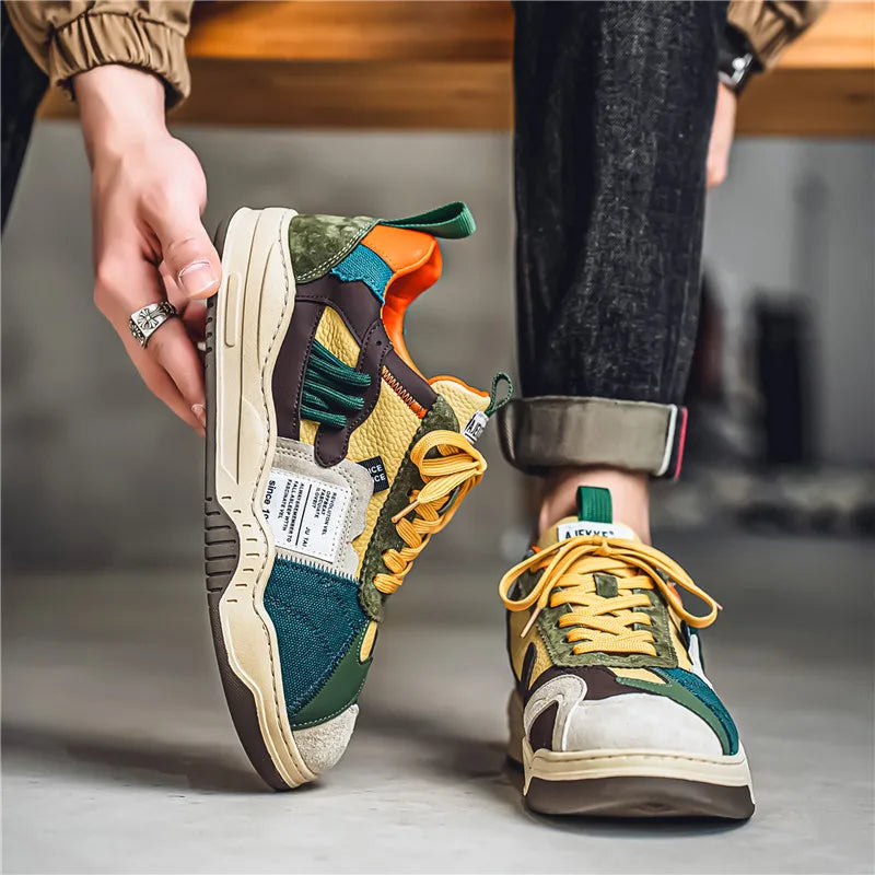 Men's Casual Platform Lace Up Comfortable  Sneakers