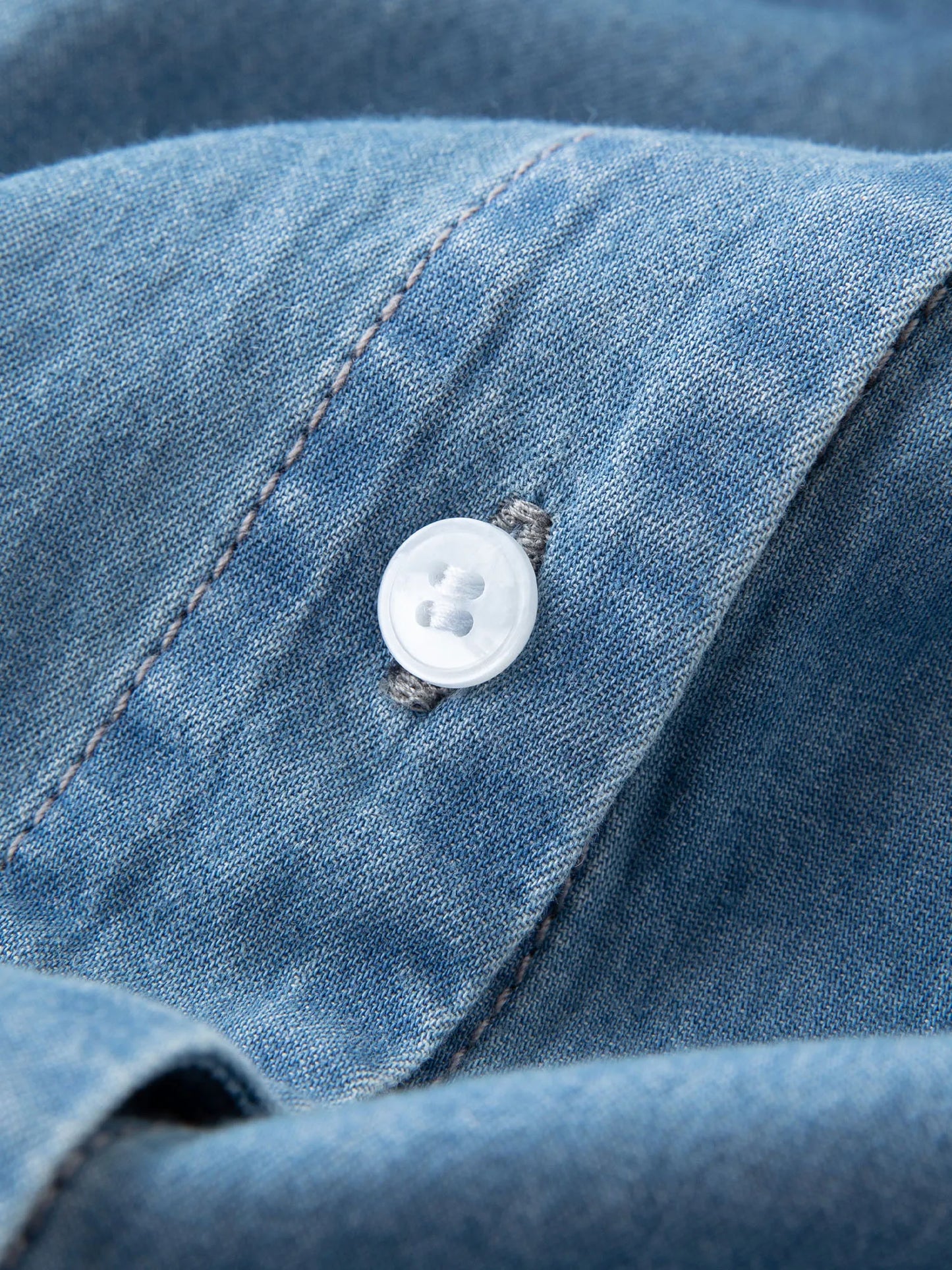 Women's Plus Size Double Collar Denim Shirt - French Style Autumn Top