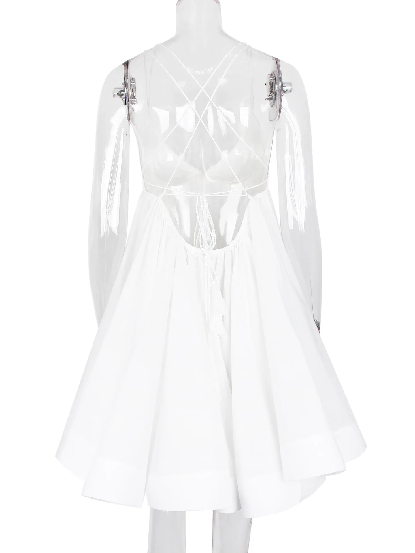 Women's A-Line Backless Mini Dress - V-Neck Bandage Summer Beachwear