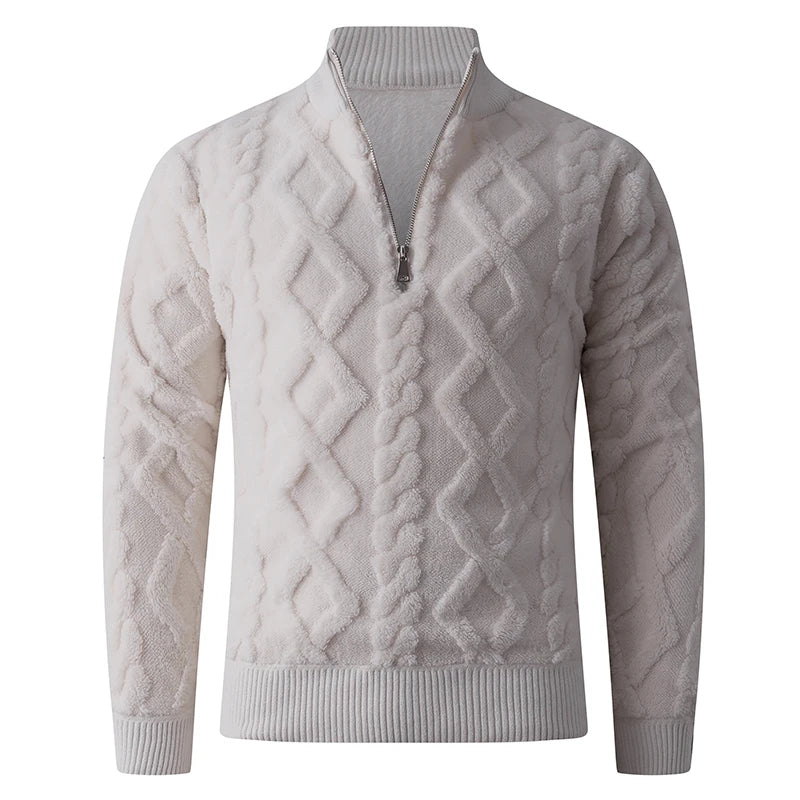 Stand Collar Anti-Pilling Half Zipper Knit Pullover