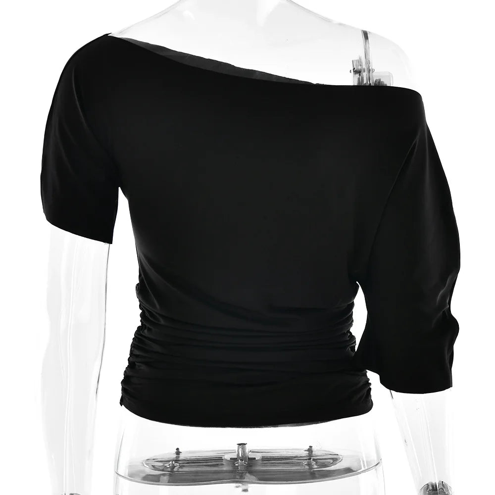Women's Ruffled Mini Dress - Single-Breasted V-Neck with Flare Sleeves