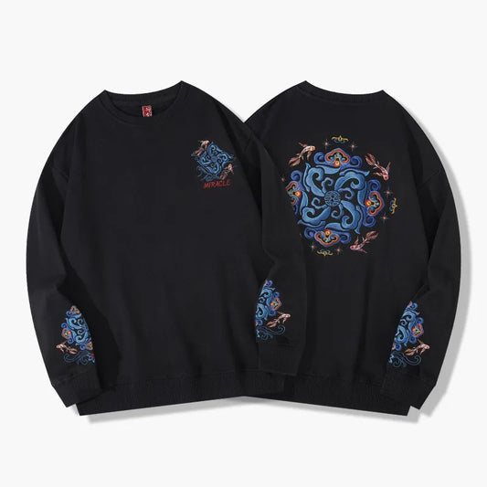 Embroidered Crew Neck Sweater
