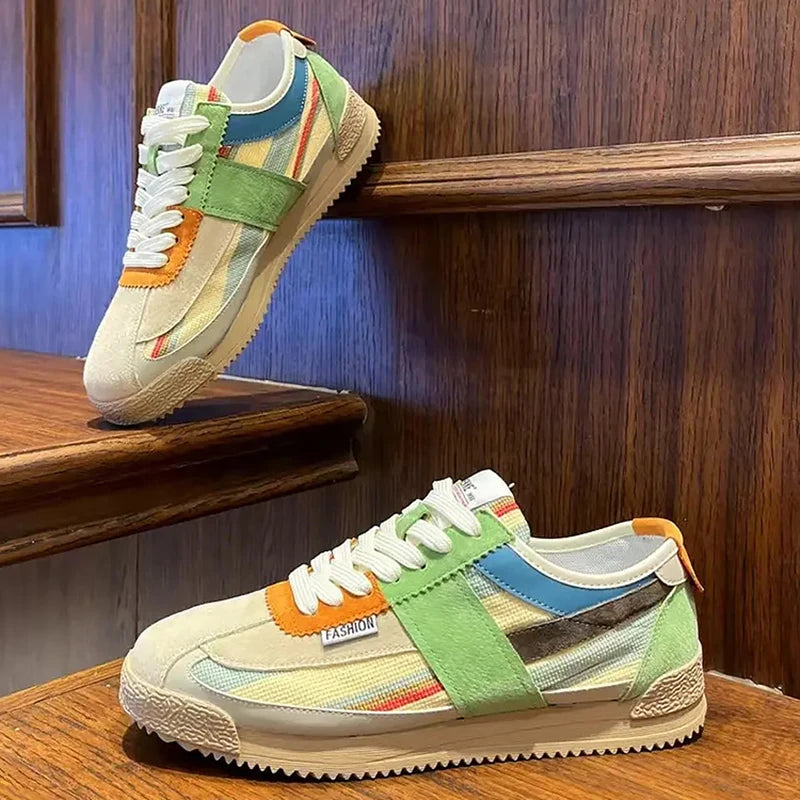 Men's Platform Casual Sneakers - Lace-Up Sports Running Shoes