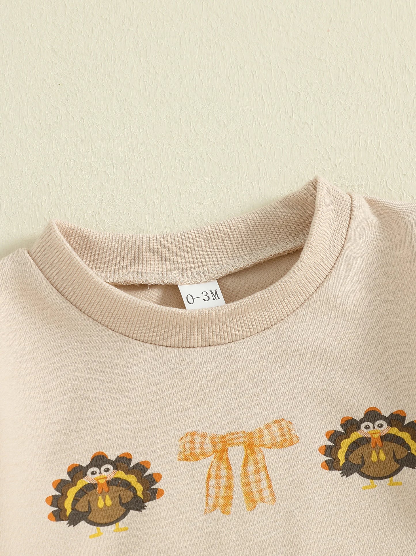 Baby Thanksgiving Romper - Bow Turkey Print Long Sleeve Bodysuit