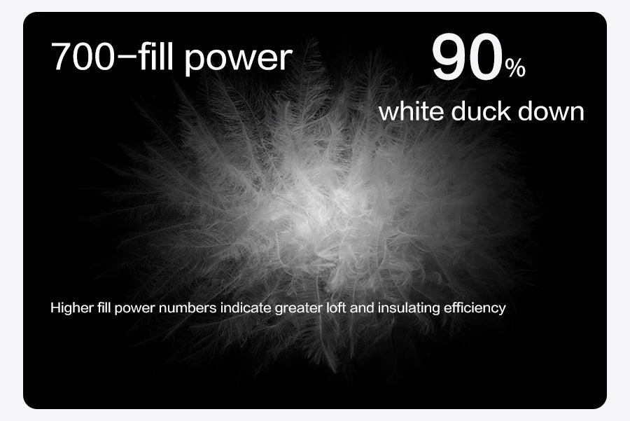 Men's Winter Oversize 90% White Duck Down Coats Warm Comfortable Down Puffer Jacket