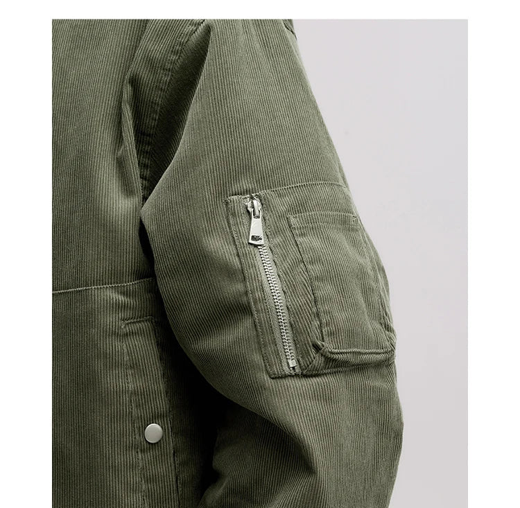 Men's Corduroy Pilot Jacket - Thick Oversize Cotton Winter Jacket