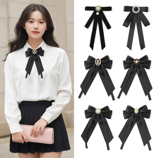 Elegant Fabric Flower Bow Brooch Pin