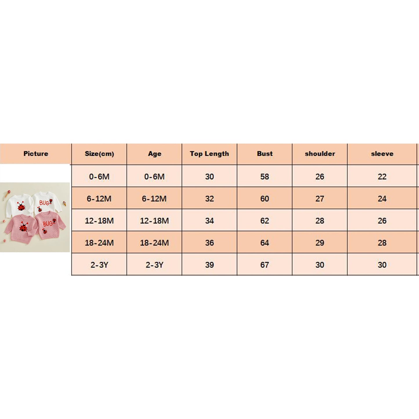 Baby & Toddler Knit Sweater - Ladybug Embroidery Pullover