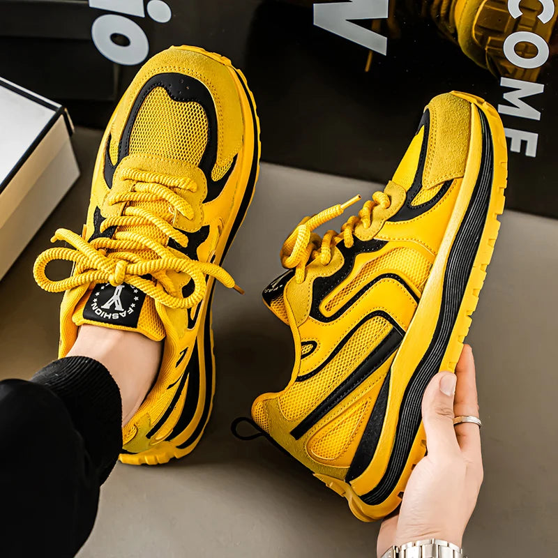 Men's Platform Vulcanized Sneakers - Breathable Tennis Sports Shoes