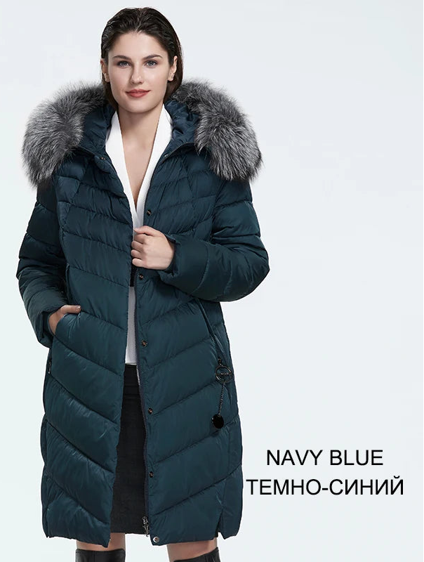 Winter Down Jacket with Fur Collar