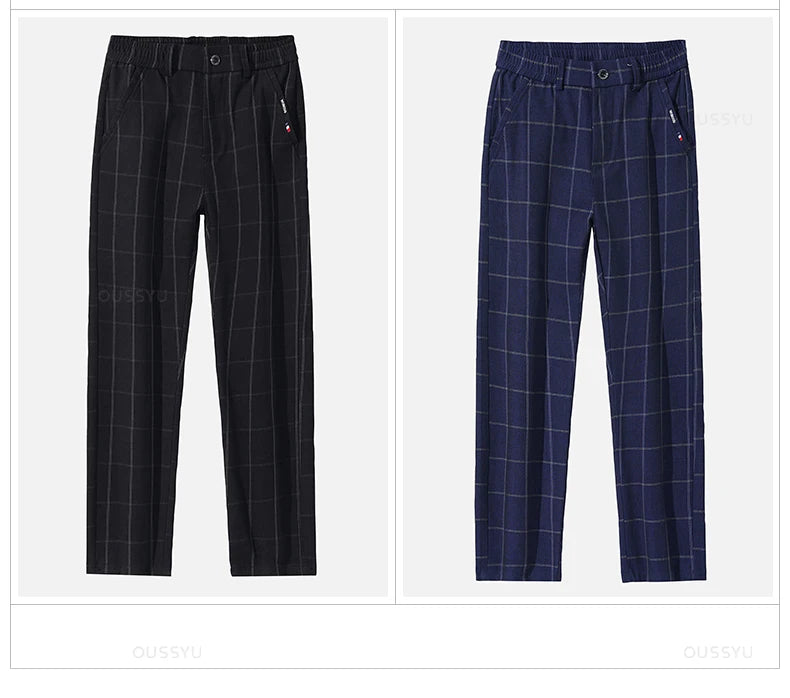 Men's Plaid Stretch Trousers