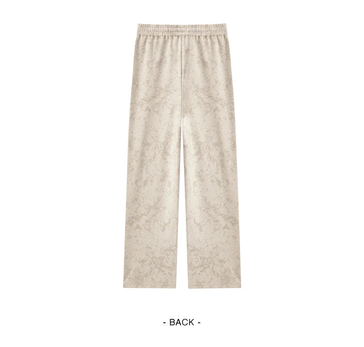 Women's Wide Leg Wool-Like Pants - Full Print Loose Fit Trendy Streetwear