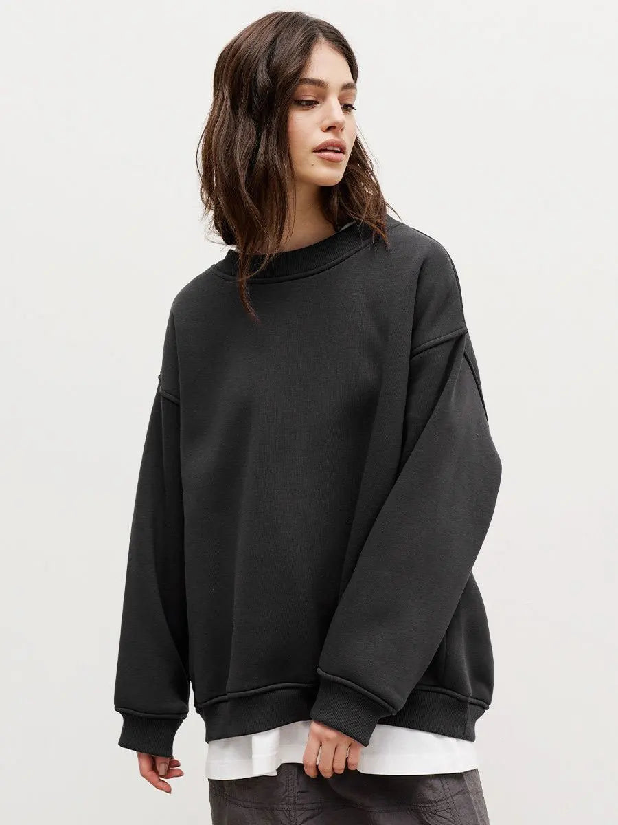 Women's Oversized Loose Pullover Fleece Sweatshirt