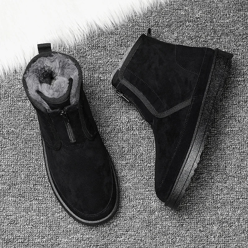Men's Winter Snow Boots - Waterproof Fur-Lined Chelsea Boots