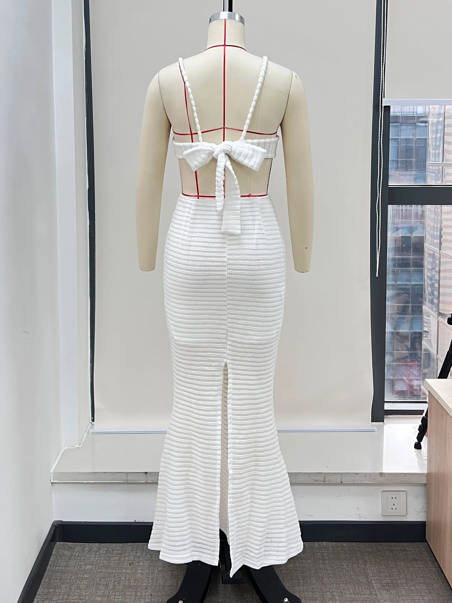 Crochet Knit Maxi Dress with Pearl Details - Summer Beach Cover-Up