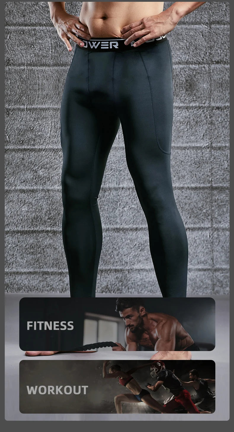 Men's Compression Sweatpants Tights Sport Pants for Gym Fitness Running Joggings Workout Trousers Dry Fit Leggings