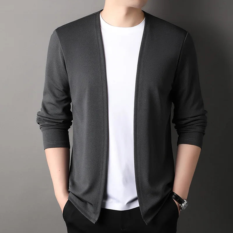V-Neck Knitted Cardigan - Men's Casual Slim Fit Sweater Jacket