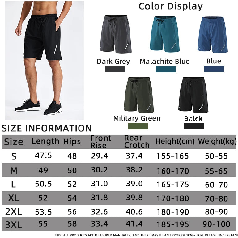 Men's Running Gym Wear Fitness Workout Sports Training Shorts