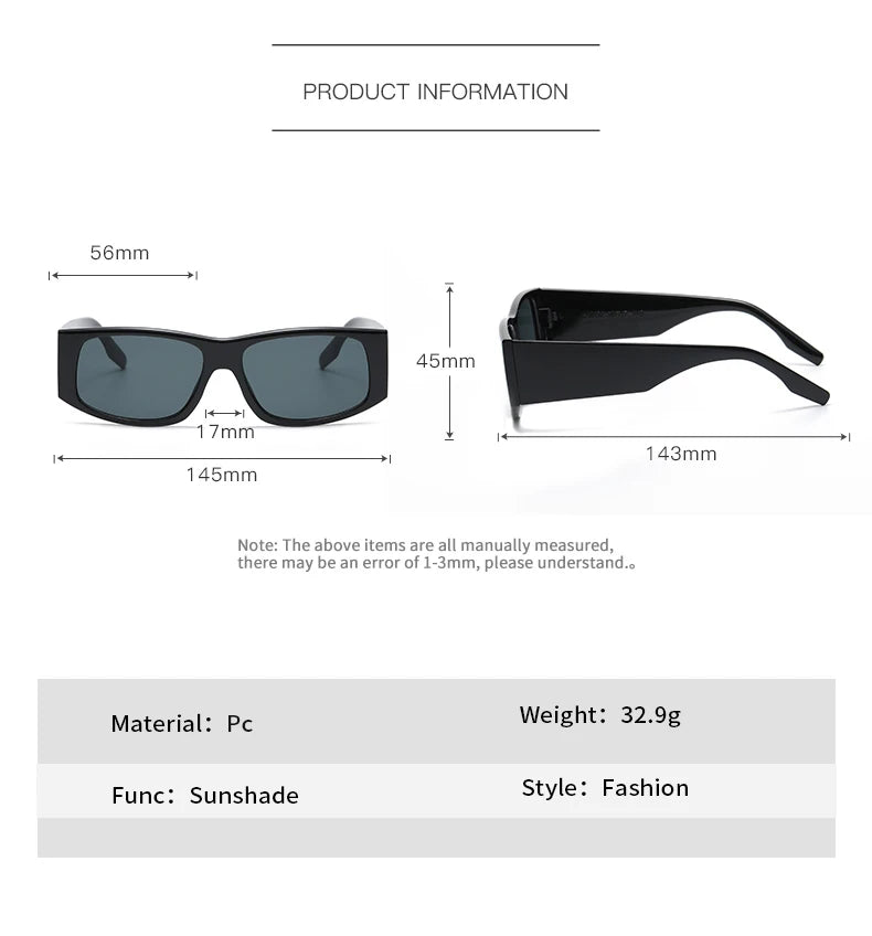 1/3pcs Women's Small Frame Square Small Rectangle Sunglasses