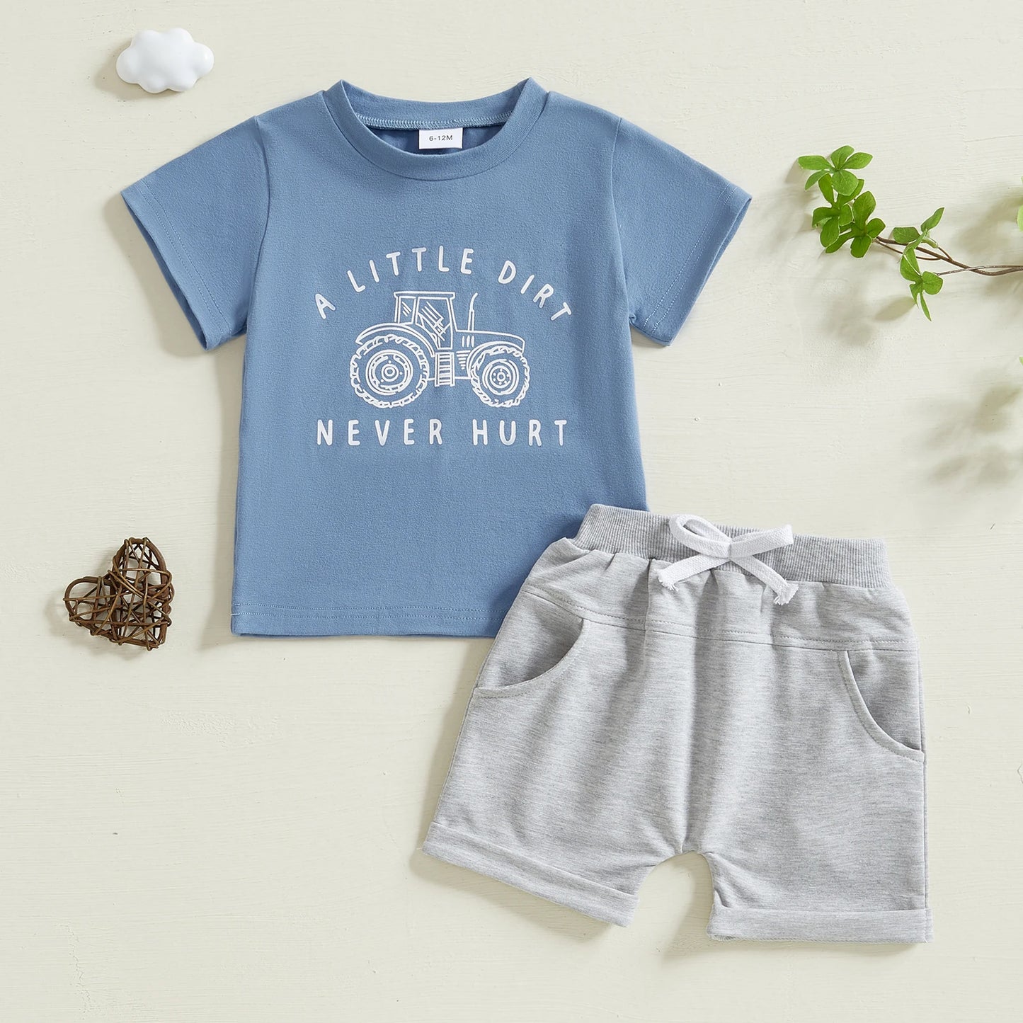 0-4Y Infant Baby Boys Summer Casual Clothes Set Cartoon Letter Print Short Sleeve T Shirt and  Shorts