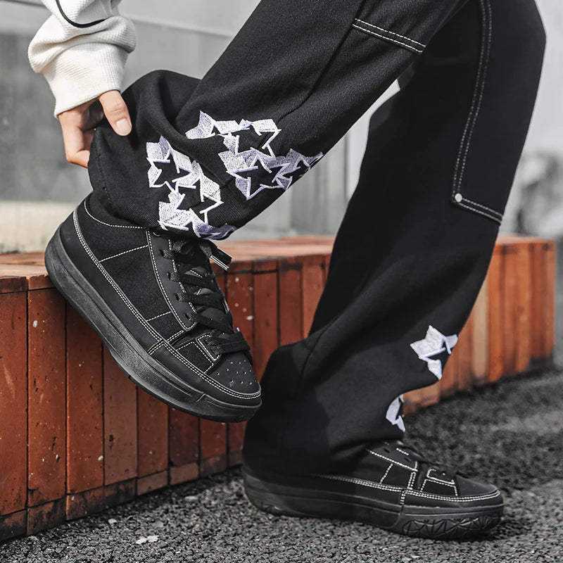 Men's Canvas Platform Sneakers - Vulcanized Skateboard Shoes