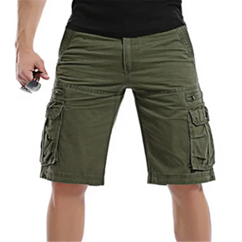 Men's Cotton Cargo Shorts - Multi Pocket Casual Summer Shorts