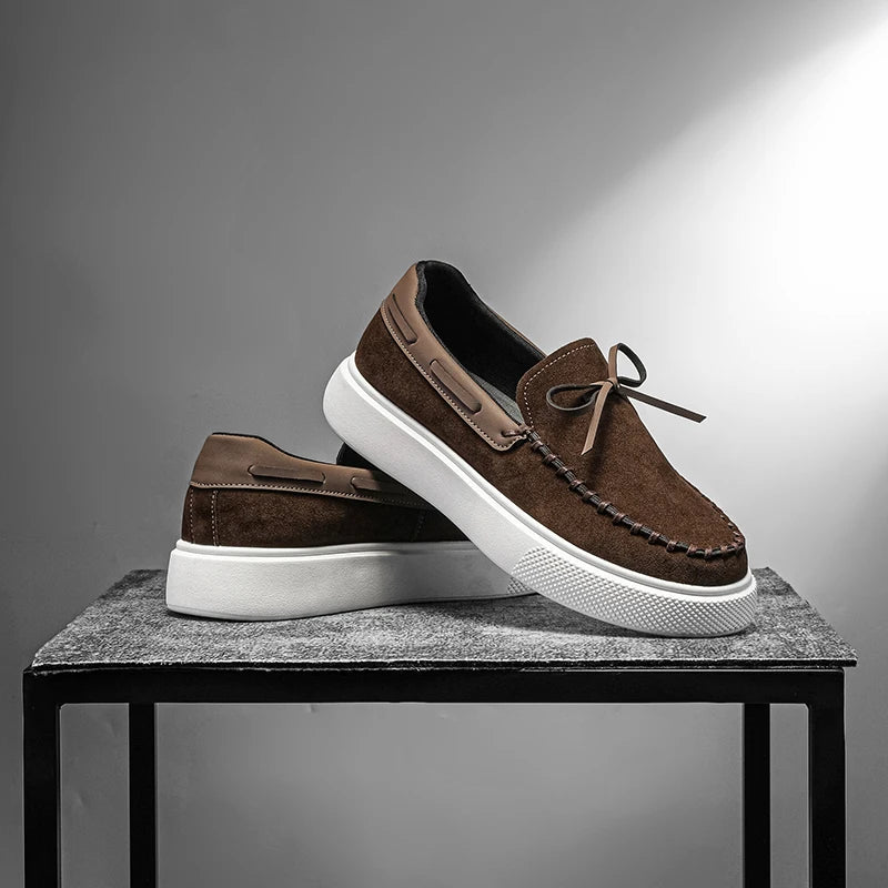 Men's Casual British Style Slip-on Suede Leather Loafers