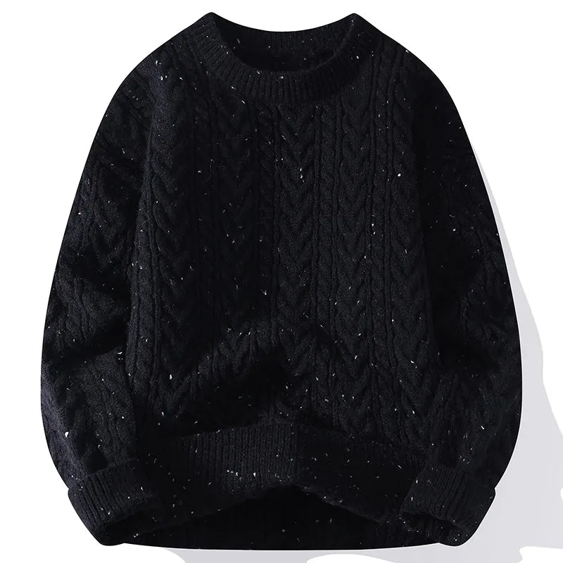 Men's O-Neck Knitted Sweater - Casual Loose Fit Pullover