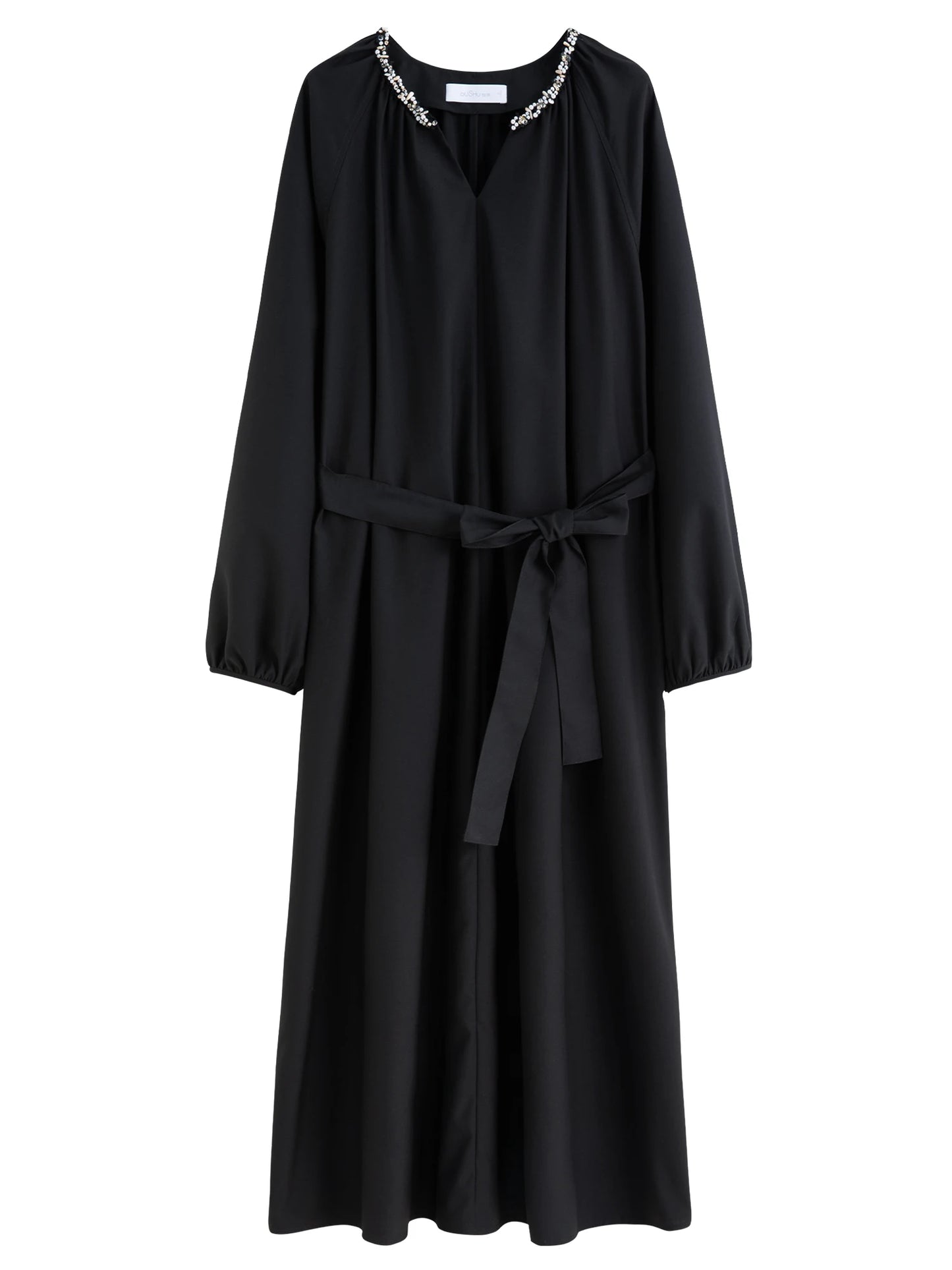 Plus Size Long Black Dress - Casual Commuting All-Match Dress