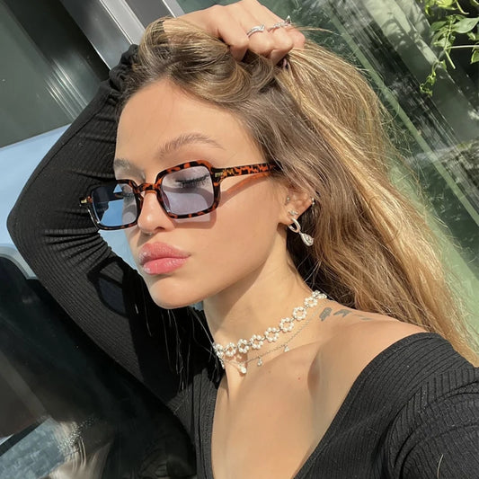 Square Sunglasses Set - Vintage Rivet Detail Gradient Shades with UV400 Protection