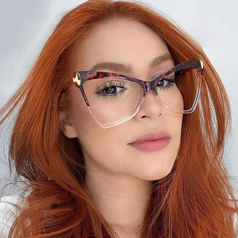 Women's Cat Eye Blue Light Blocking Glasses - Butterfly Large Frame Eyewear
