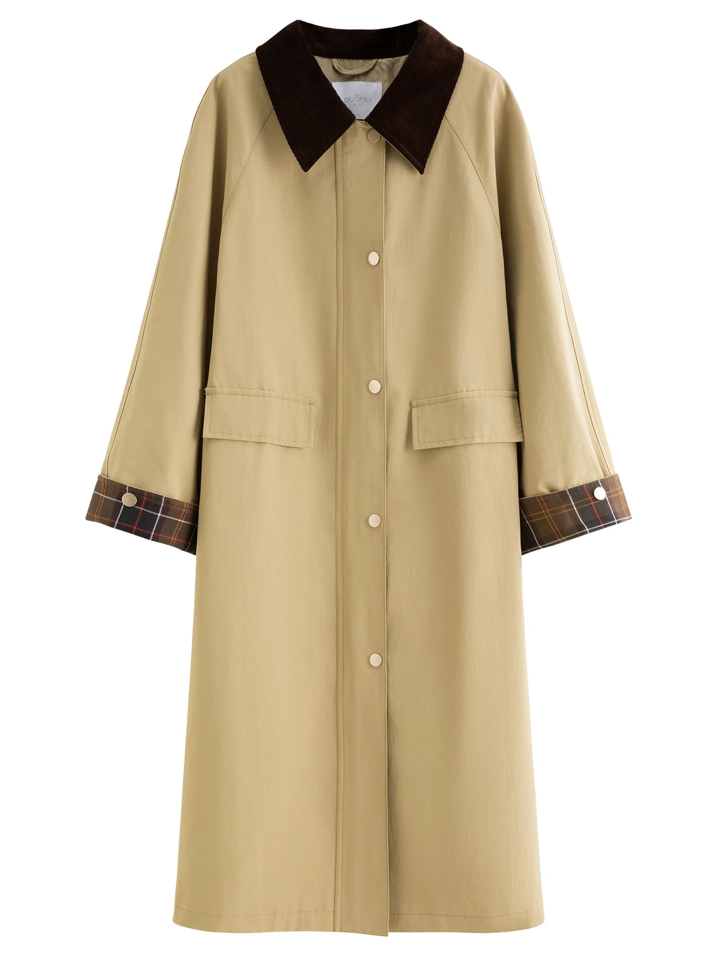 Women's Khaki Retro Barn Style Trench Coat - Long & Short Options