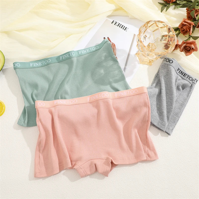 Women's Cotton Boxer Shorts - Seamless Mid Waist Safety Underwear