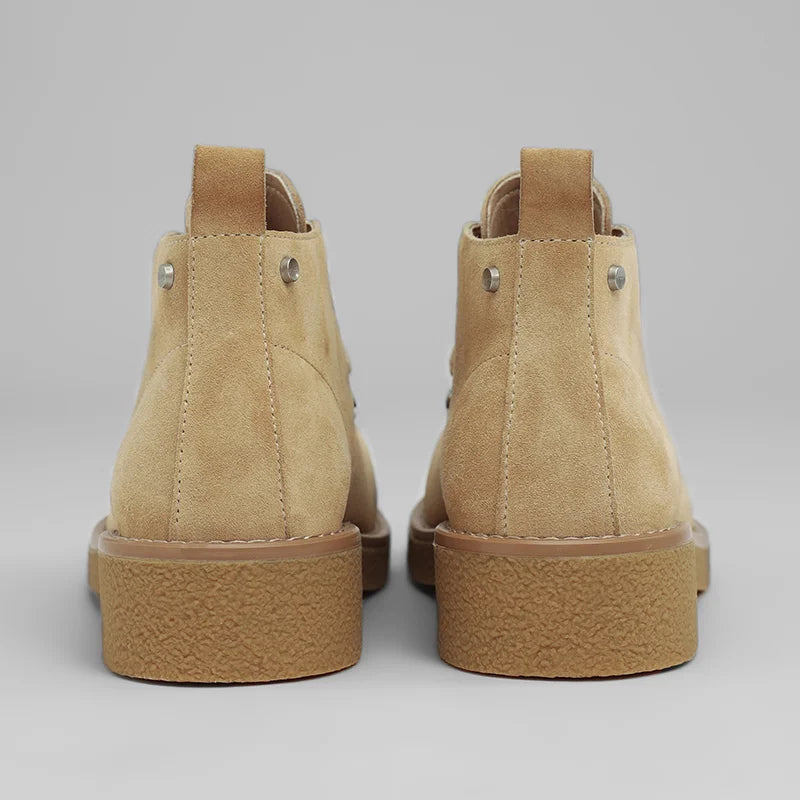 Men’s Casual Platform Lace Up British Style Chunky Ankle Boots