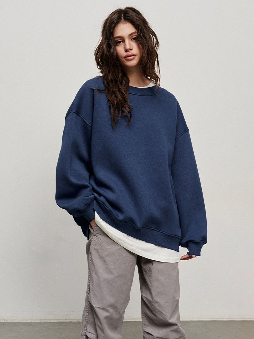 Women's Oversized Loose Pullover Fleece Sweatshirt