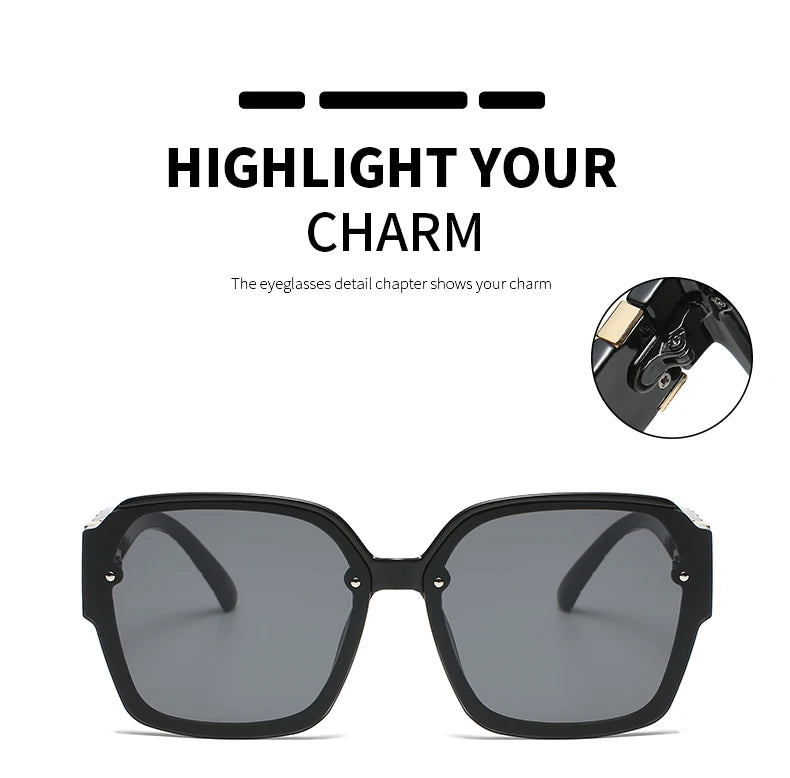 Women's 1/3pcs Classic Square Large Frame Retro Mesh  Gradient Sunglasses UV400
