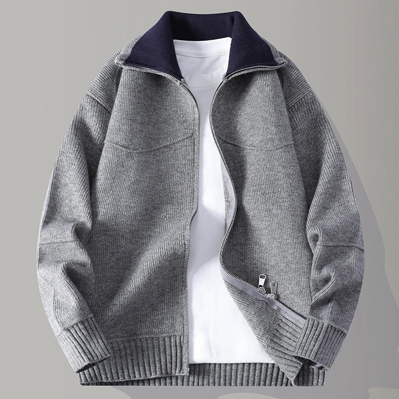Men's Zip-Up Cardigan Sweater Jacket