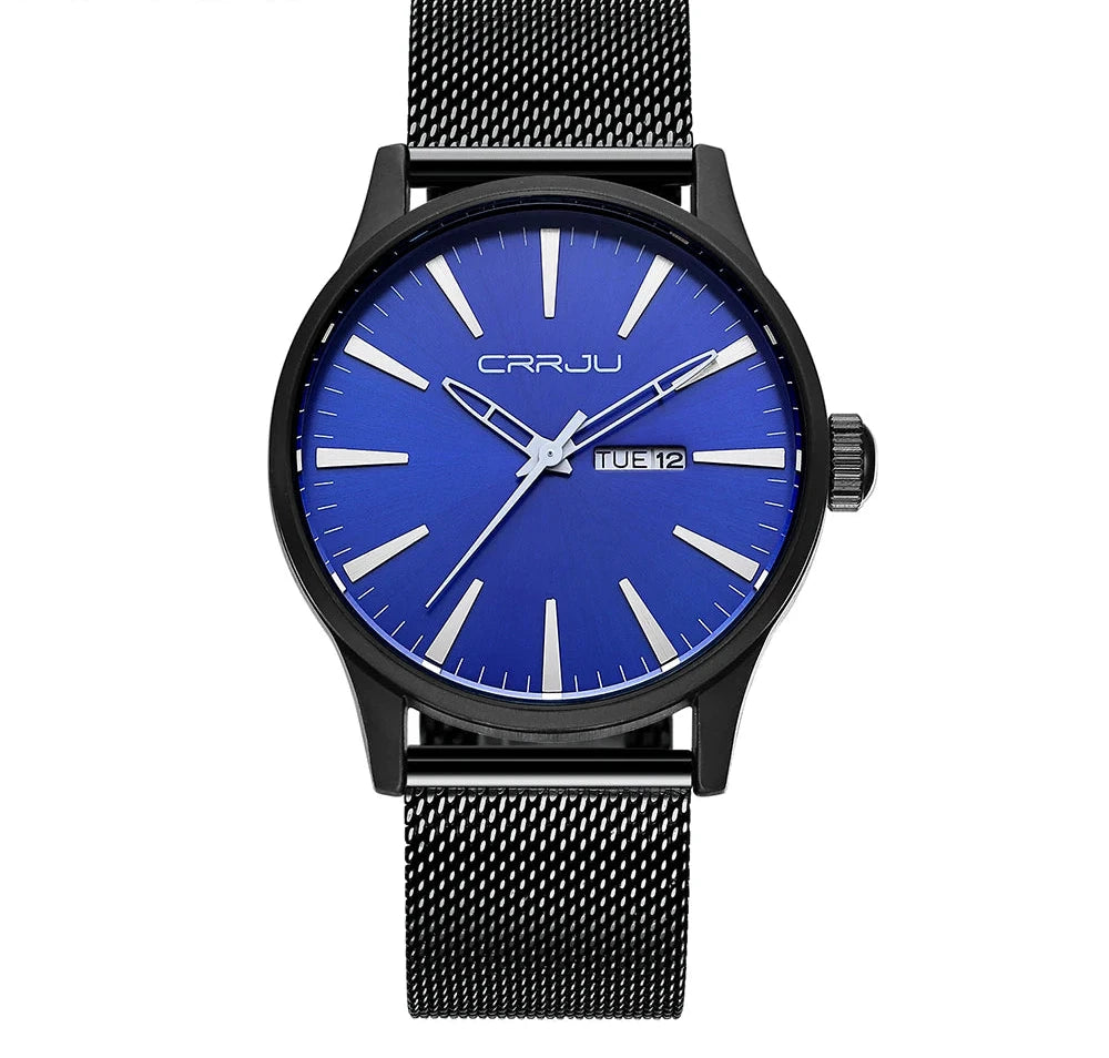 Men's Stainless Steel Sports Watch - Business Casual Quartz Wristwatch