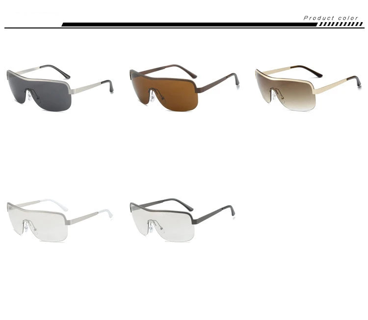 Half Frame Retro Sunglasses - Women's Windproof Street Style Eyewear