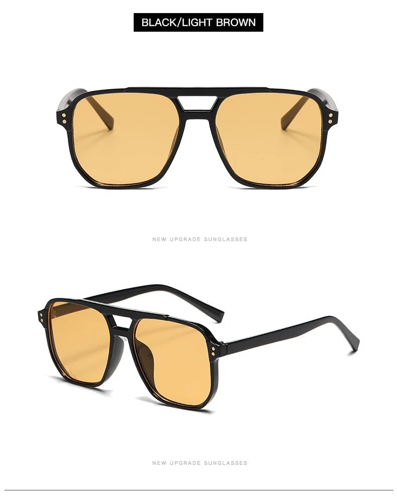 Classic Square Sunglasses - 5 Pack UV Protection Oversized Fashion Eyewear
