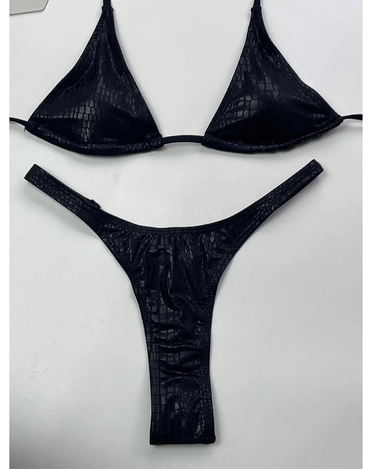Women's Diamond Rhinestones Mini Thong Halter Bikini Swimsuit Swimwear Two-pieces Bikini Set