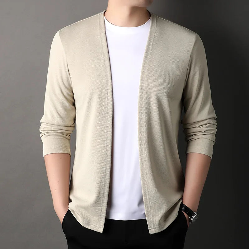V-Neck Knitted Cardigan - Men's Casual Slim Fit Sweater Jacket