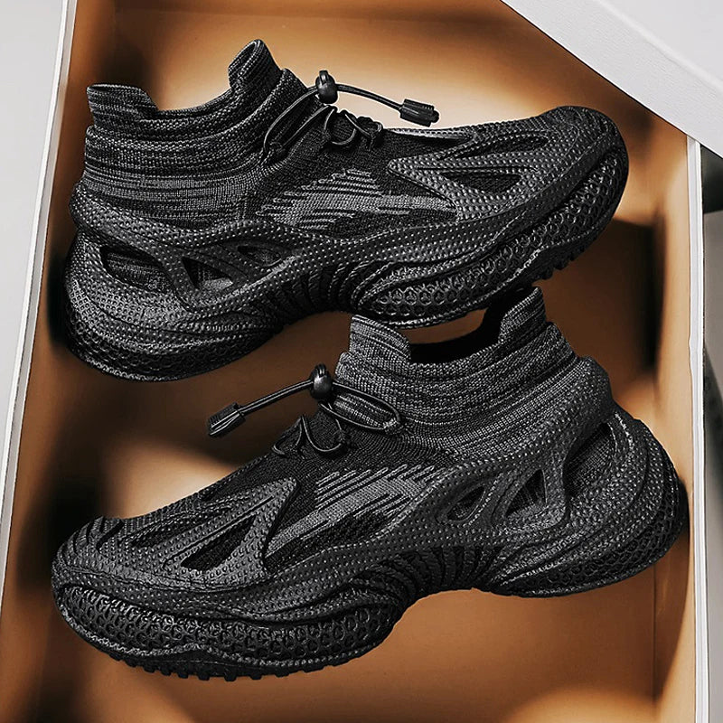 Men's Sports Mesh Running Sneakers Lace Up Comfortable Casual Sneakers