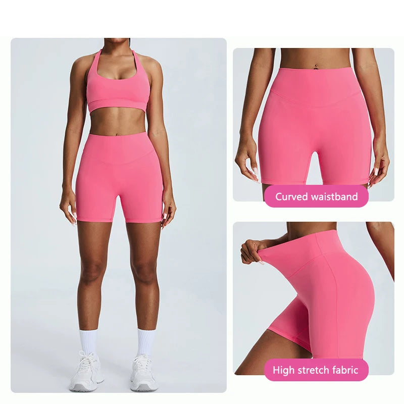 Women's Seamless Buttock Lift Sports Shorts  Running Scrunch Workout Yoga High Waist Gym Shorts