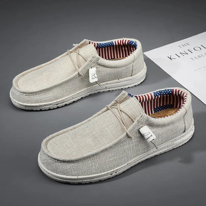 Men's Canvas Slip-On Sneakers - Breathable Skateboard Loafers