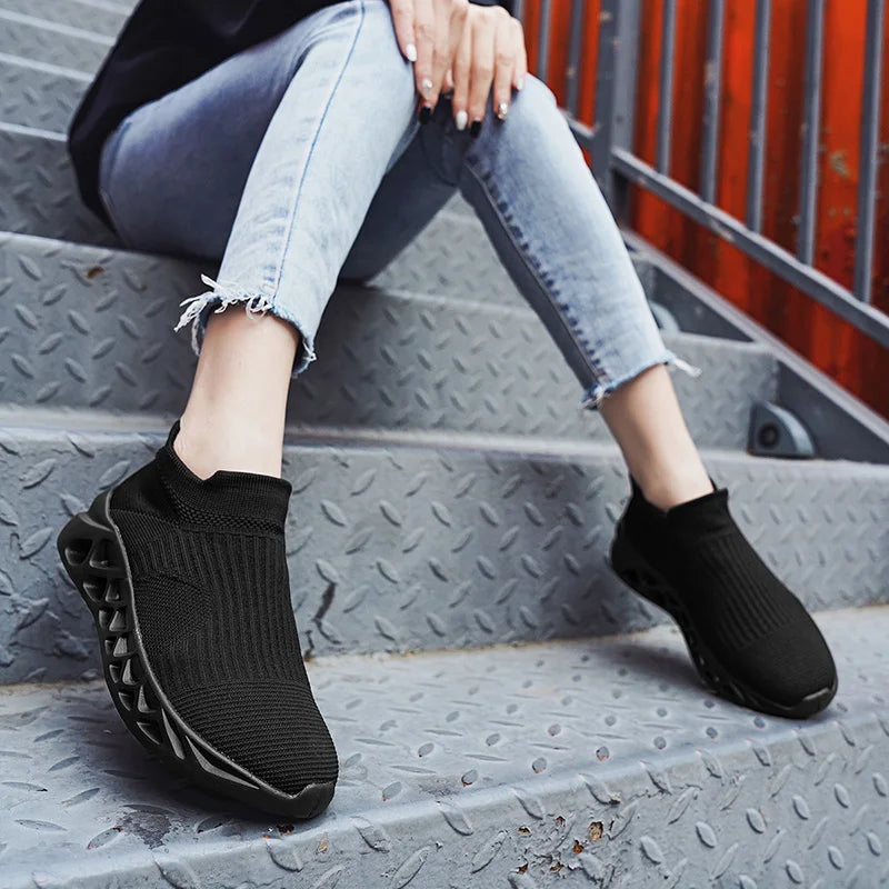 Men's Slip-On Platform Sneakers - Casual Running Sports Trainers