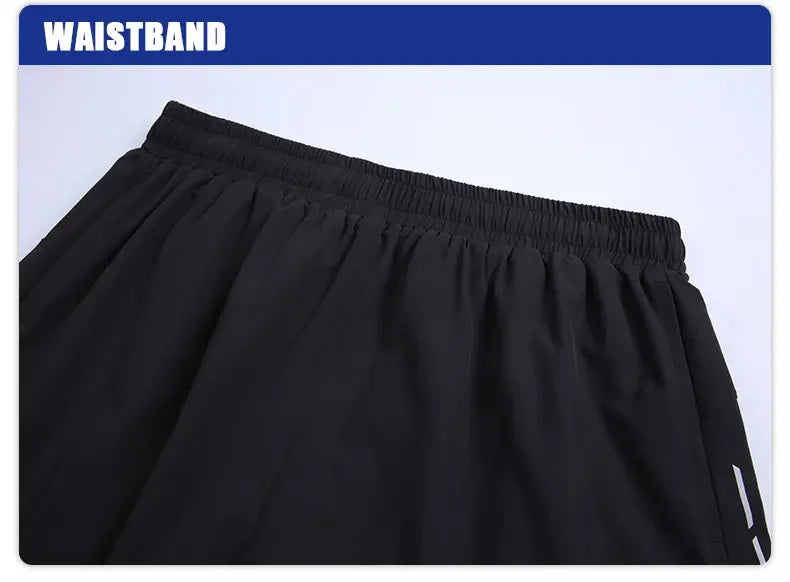 Men's Summer Swim Gym Sportswear 2 in 1 Compression Jogging Shorts Beach Casual Pants Double-deck Bottoms with Zipper Pockets