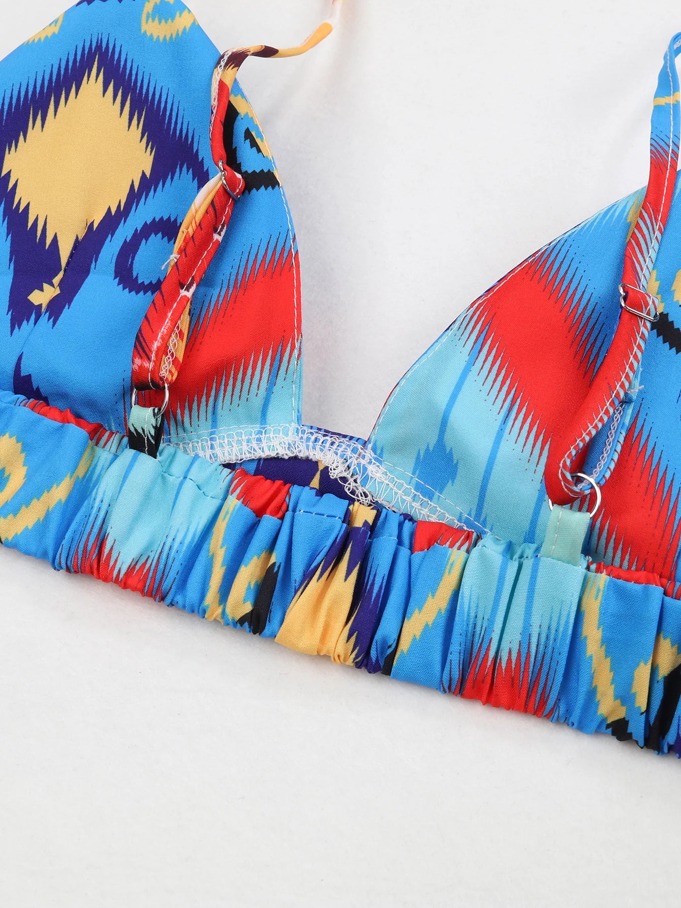 Women's Print Beach Two Piece Skirt White Bra High Waist A-line Long Skirt Beach Set
