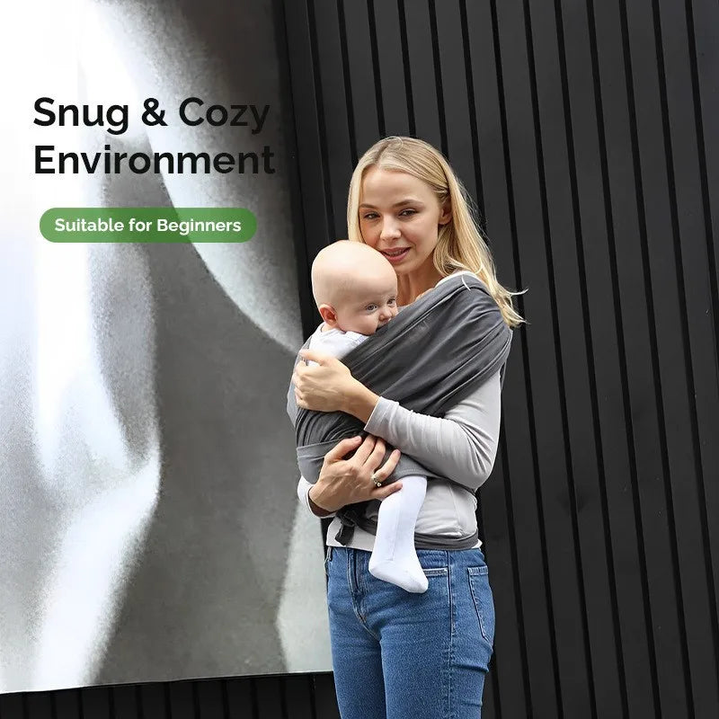 Ergonomic Baby Wrap Sling Carrier Soft Cotton Kangaroo Sling for Newborns to 36 Months